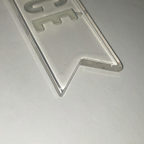 Fiance Acrylic Dovetail Cut Blue Gray Tassle Engagement Keepsake Keychain NWT - Picture 8 of 12